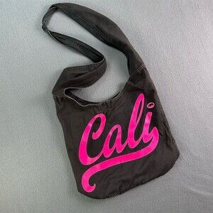 ROBIN RUTH Black Shoulder Sling Bag “California Hot Pink Lettering Unisex Adults